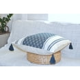 thumbnail image 4 of Boho Throw Pillow Cover with Tassels, 20x20 Inches, Navy Blue / Cream | Decorative Pillow Cover for Living room Couch Sofa/ Farmhouse Woven Pillow Case/ Neutral Accent Cushion Cover, 4 of 9