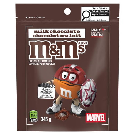 M&M'S, Milk Chocolate Candies, Family Size Bag, 345g