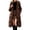 Brown, variant on Womens Coats Hooded Long Horizontal Quilted Puffer Coat Full Zip Warm Winter Jacket, Brown S-3XL