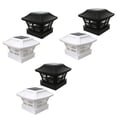 thumbnail image 1 of 3X Solar Post Cap Lights Outdoor Post Solar Lights LED Bulb Fence Post Lights for Inch Wooden Posts Warm White, 1 of 7