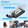 thumbnail image 3 of Fohil Bike Tool Kit, Bike Tire Repair Kit, 16-in-1 Bicycle Multitool, Bike Pump Bike Tire Levers Wrench Portable Patches Fixes, Cycling Accessories, for Mountain Bike, Road Bike, 3 of 7