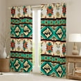 thumbnail image 2 of Erosebridal Black Bear Blackout Curtains Exotic Bull Skull Curtains & Drapes 2 Panels 38"Wx45"L,Tribe Arrow Aztec Curtains Indian Tribal Geometry Diamond Triangle Bohemian Western Decor,Green, 2 of 6