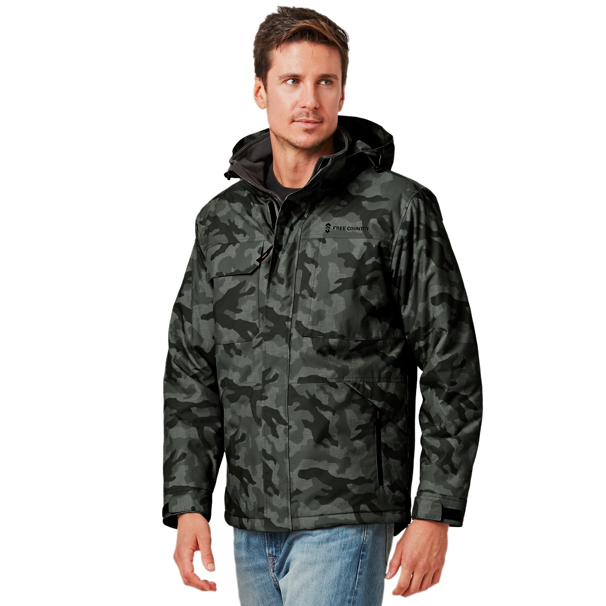 Men's Free Country Poly Canvas Mid Weight Jacket - Walmart.com