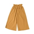 thumbnail image 4 of Gubotare Loose Pants for Girls Girls' Teenage Casual Street Style Versatile Trendy Casual Comfortable Straight-Leg Pants 5T 6T (Yellow,5-6 Years), 4 of 4