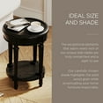 thumbnail image 4 of Maven Lane Pullman Table d'Appoint Ronde Traditionnelle en Bois Finition Noire Antique, 4 of 6