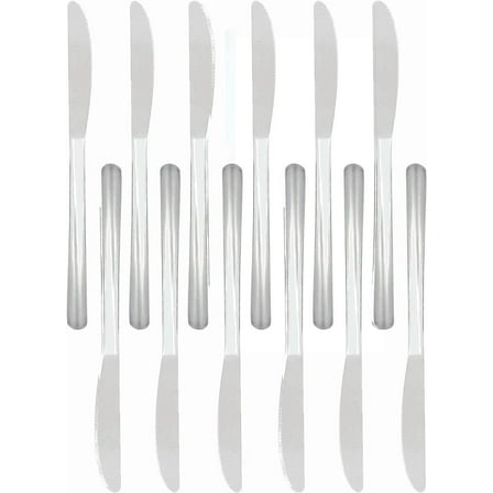 TrueCraftware- Set of 12 Stainless Steel Winsor Dinner Knife 2.5mm Thickness- Stainless Steel Flatware Cutlery Kitchen Tableware Set for Home and Restaurant Butter Knife Spreader Table Knives