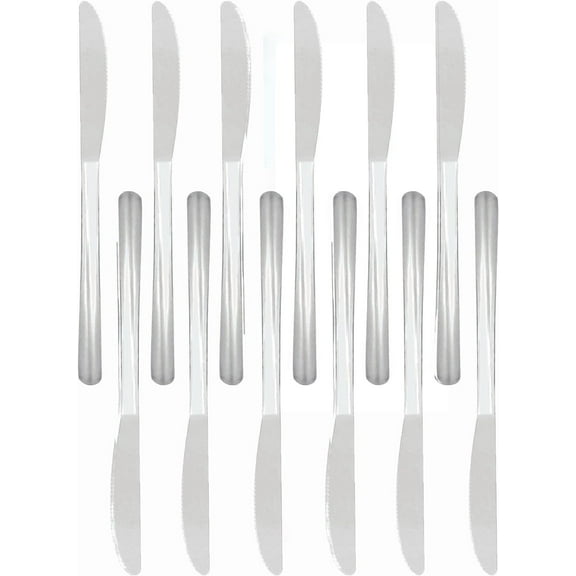 TrueCraftware- Set of 12 Stainless Steel Winsor Dinner Knife 2.5mm Thickness- Stainless Steel Flatware Cutlery Kitchen Tableware Set for Home and Restaurant Butter Knife Spreader Table Knives