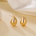 thumbnail image 6 of APSVO 18K Gold Plated Hoop Earrings for Women Post Chunky Waterdrop Hypoallergenic Earrings Birthday Mothers Day Jewelry Gifts Teen Mom Female Wife Lady Age Ideas, 6 of 7