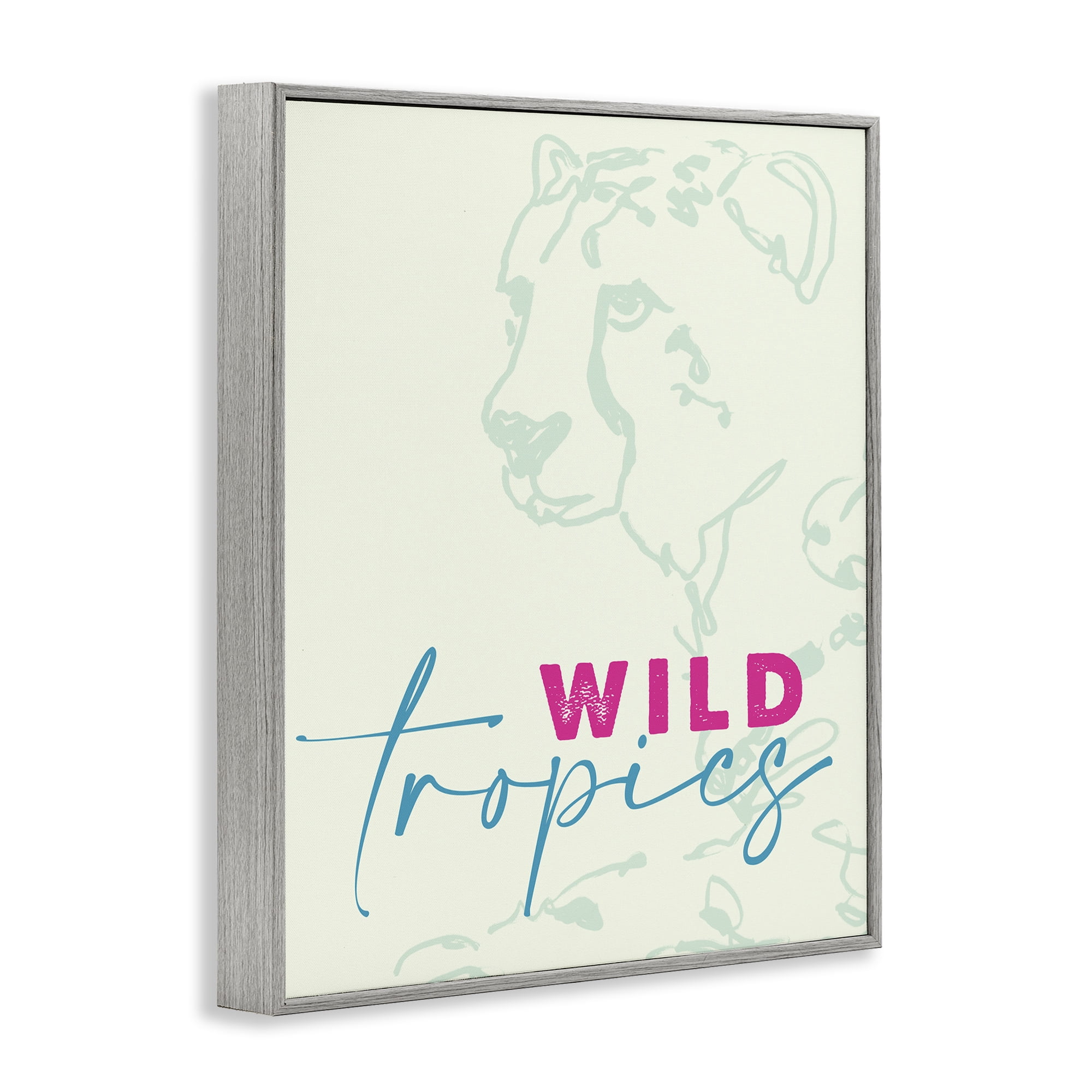 Stupell Industries Wild Tropics Cheetah Gray Framed Giclee Art, design by Lanie Loreth