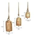 thumbnail image 2 of Set of 3 Shabby Cow Bells Vintage Handmade Rustic Lucky Christmas Hanging Bells On Rope, 2 of 7