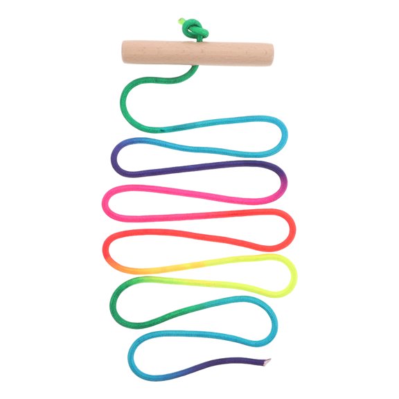 WEUVEB Wooden Snow Sled Rope Adjustable Length with Handle Soft Texture for Outdoor Winter Activities