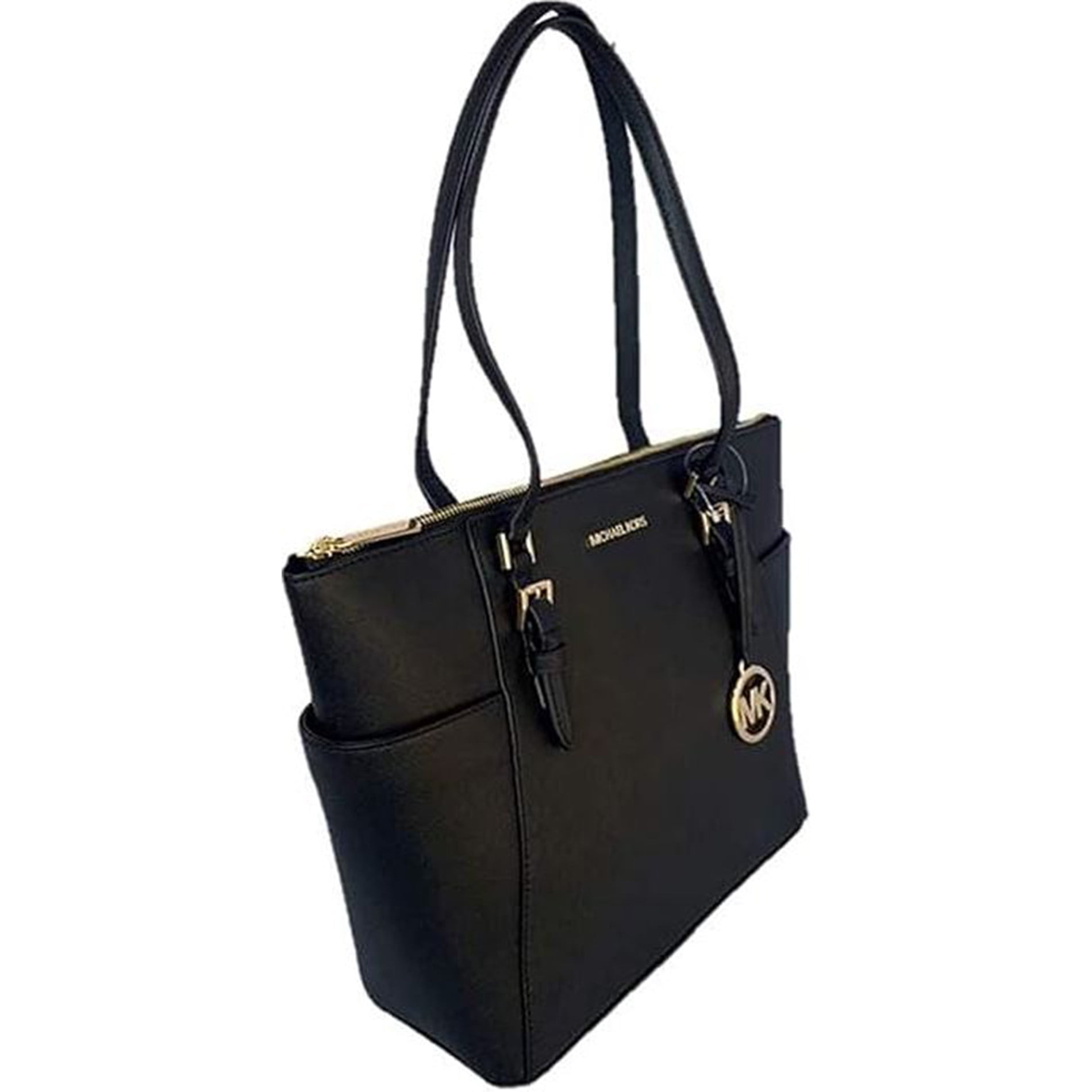 Michael Kors Brandclub Michael Kors Women Lady Large Leather Shoulder Tote Handbag Purse Bag Black Gold