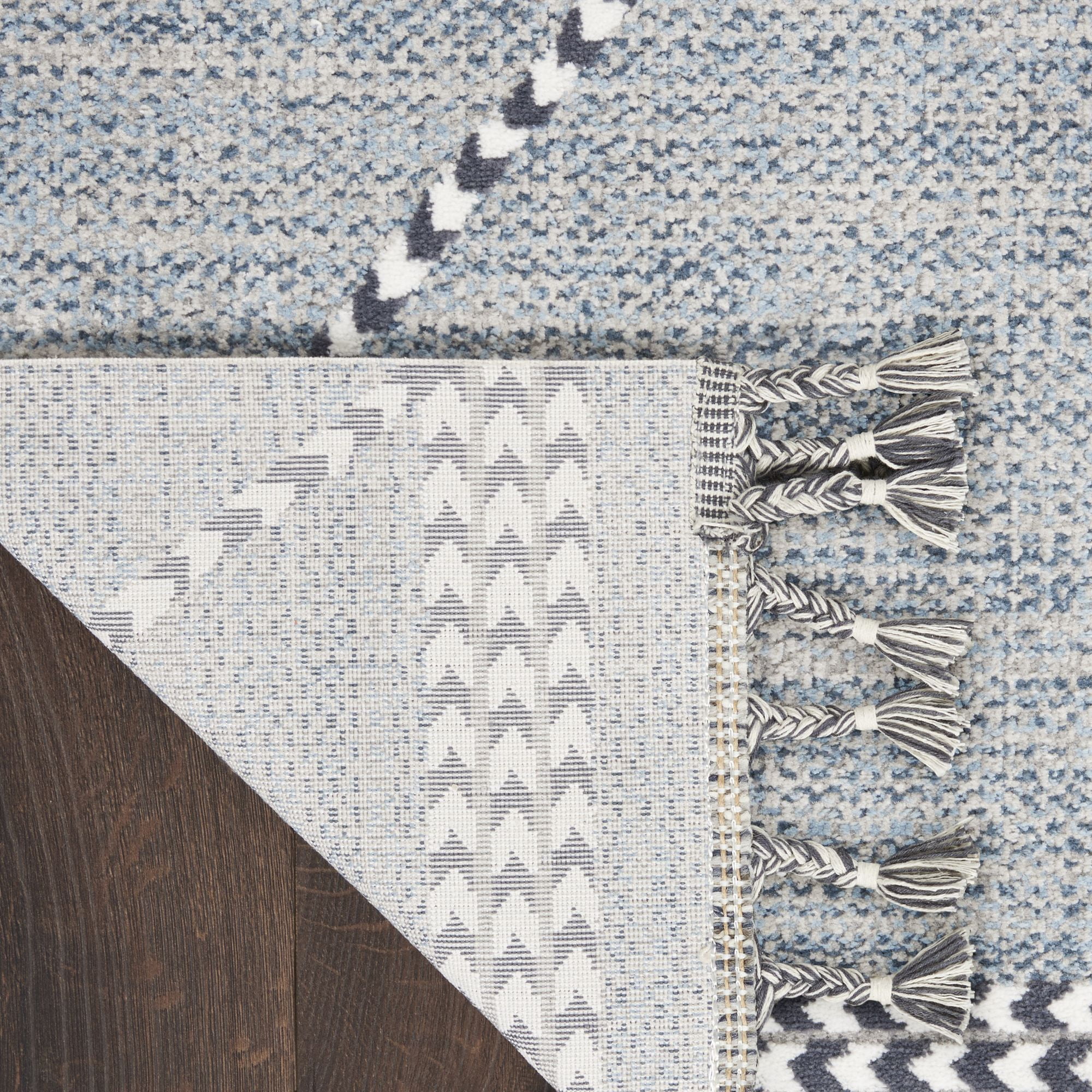 Nourison Asilah 2'2" x 8'2" Light Blue Diamond Indoor Rug