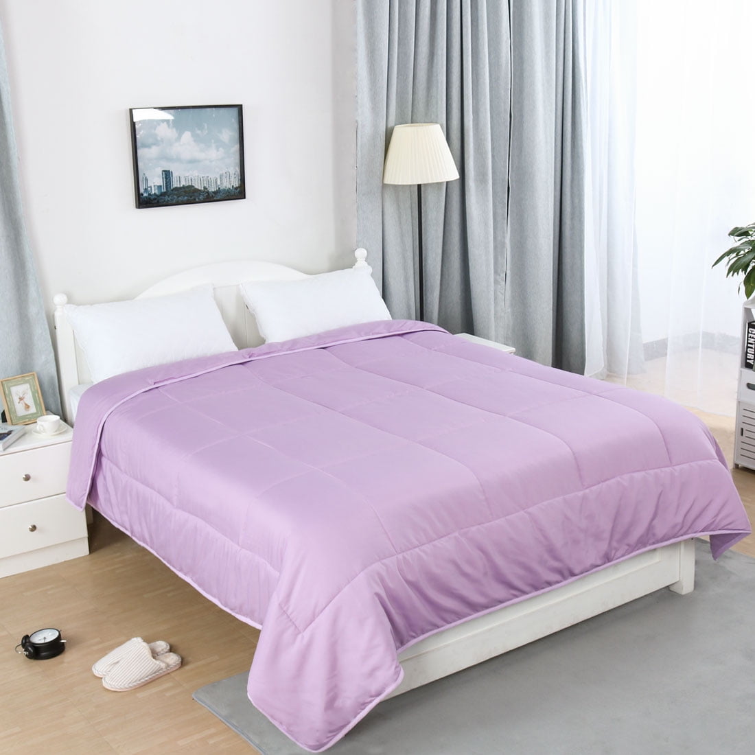 PiccoCasa Alternative Comforter Polyester Hand Washing Light Purple