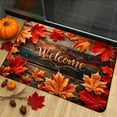 thumbnail image 3 of CYBIBO Fall Floor Mats, Maple Leaves Decorative Front Door Mats with Welcome Print, Bedroom Bathroom Kitchen Crafting Wood Floor Patterns Rugs, 23.6x15.8 Inches, 3 of 6