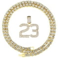 thumbnail image 3 of Charles Raymond Iced Out 23 Pendant on Tennis Chain for Men or Women - Bling'ed Out Hip Hop Jewelry on Blast! - Gold or Silver and Size Your Choice – TN001 #23 (Gold 20"), 3 of 5