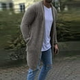 thumbnail image 2 of Dpytoraw Mens Shawl Collar Long Cardigan Knit Ruffle Fashion Sweater Drape Cape, 2 of 5