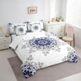 thumbnail image 3 of Feelyou Vintage Fashion Damask Bedding Comforter Set 7pcs, Mandala Boho Queen Bedding Sets, 3 of 8