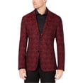 thumbnail image 1 of Ryan Seacrest Mens Jacquard Two Button Blazer Jacket, Red, Small, 1 of 1