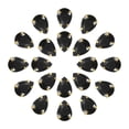 thumbnail image 1 of Unique Bargains 20Pack Teardrop Sew on Rhinestone - 14x10mm Glass Teardrop Crystal Rhinestones in Gold Prong Setting (Black), 1 of 7