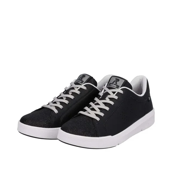 R-Evolution Women's 41900-00 Adelia Black Flexible Sole Lace-Up Sneakers, Size EU 38