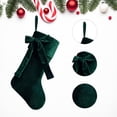 thumbnail image 5 of TETOU 18.9" Velvet Christmas Stockings, Extra Thick Large Bow Velvet Christmas Stockings for Fireplace Family Holiday Christmas Party Decorations(Green), 5 of 7