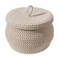 thumbnail image 1 of Cesta de almacenamiento de cuerda de algodón, cesta de basura de escritorio, contenedor vacío con tapa, huevo L, 1 of 9