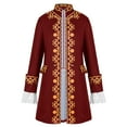 thumbnail image 2 of QATAINLAV Mens Medieval Vintage Coat Steampunk Halloween Cosplay Costumes Victorian Jacket Festvial Outfits, Red, L, 2 of 9