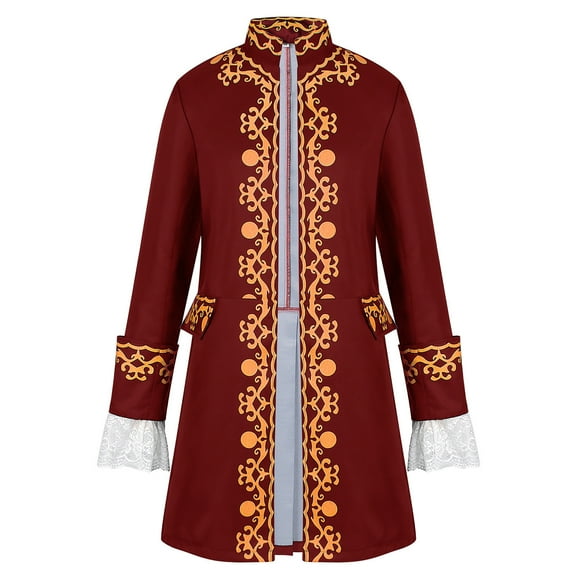 Men Steampunk Jacket Gothic Medieval Vintage Tailcoat Frock Coat Halloween Costume XXL
