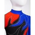 thumbnail image 5 of Haitryli Kids Girls Full Body Unitard Shiny Rhinestones Gymnastics Leotard Dance Bodysuit Long Sleeve Jumpsuit Red&Blue 6, 5 of 7