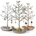 thumbnail image 4 of Tree Jewelry Stand Rack Metal for Earrings Rings Necklaces Bracelets Holder Tower Organizer Display Hanger Stand Rack with Plate for accessories, Silver, 4 of 6