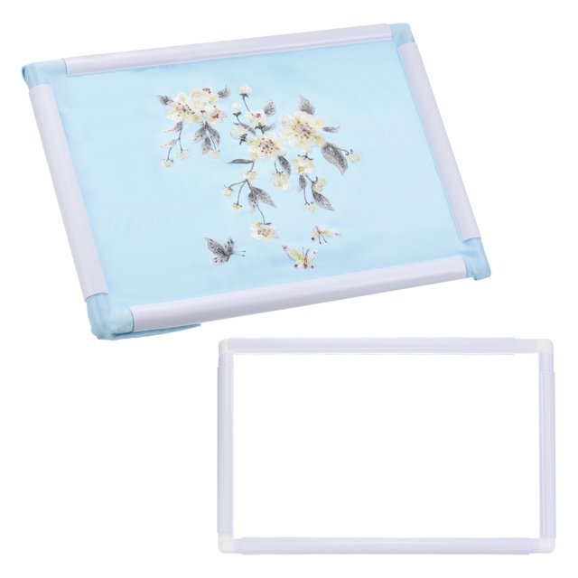 Aros de Bordado Reutilizables Cuadrados Rectangulares de Plástico Clip Aro de Bordado para Arte Manualidades Costura (11 x 17 pulgadas)