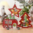 thumbnail image 5 of Christmas decorations, Christmas tree pendants, wooden color luminous small pendants, Christmas tree car ornaments (cars, bells), 5 of 5
