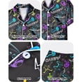 thumbnail image 4 of Fiodrimy Boys Pajamas Big Boys Satin PJS Set Summer Short Sleeve Button Down Kids Silky Pajama Lounge Sleepwear Size 8-14, 4 of 5