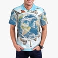 thumbnail image 3 of Balery World Travel Printed Men’s Short Sleeve Polo Shirt, Midweight Men's Shirt,Golf Polo shirts -XX-Large, 3 of 9
