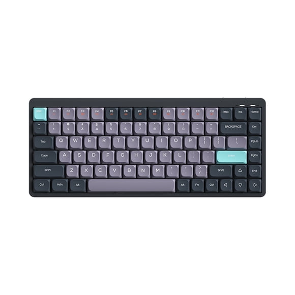 iBlancod Wireless Mechanical Keyboard 84 Keys 2.4G+BT5.0+Type-C 3 Connections 75% Low Profile Layout Keyboards 15 Effect 5 Brightness Levels for Tablet Laptop Smartphone Gateron Red Switche Gray with Short Red Axis