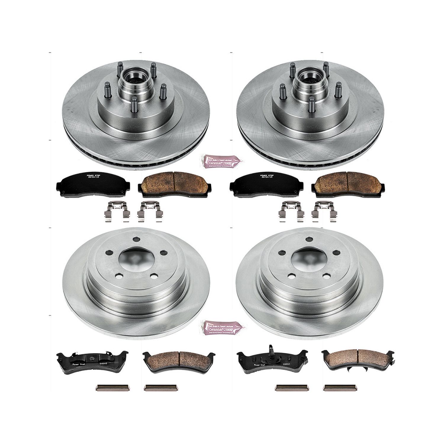 Power Stop Front and Rear Stock Replacement Brake Pad and Rotor Kit KOE1921
