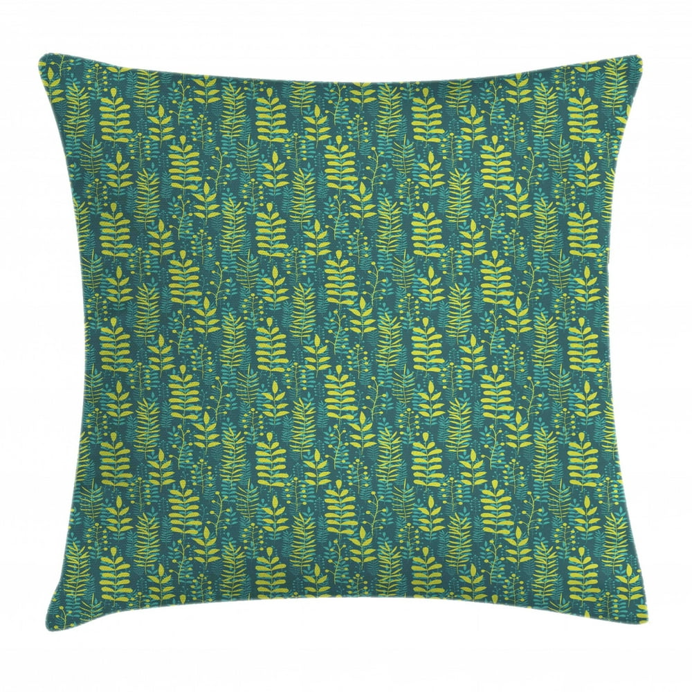 Botanical Throw Pillow Cushion Cover, Waking Nature Artsy Pattern with