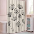 thumbnail image 5 of Shower Curtain Spring Black Dandelion Shower Curtains for Bathroom Decor, Waterproof Polyester Shower Curtain Set with Hooks, Small Stall Size 36" x 72" Beige, 5 of 9