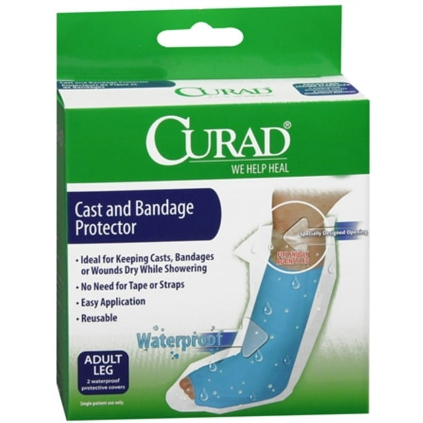 CURAD Cast Leg Protector, Waterproof, Protects Bandages & Wounds, 2