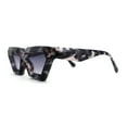 thumbnail image 3 of Womens Thick Angular Bevel Rim Geometric Cat Eye Sunglasses Slate Tortoise Smoke, 3 of 4