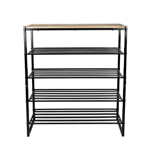 Better Homes & Gardens Jace 5-Tier Shoe Rack, Metal Steel, 15 Pairs of Shoes, Multi-Functional