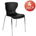 thumbnail image 3 of Flash Furniture Lowell Adult Contemporary Design Plastic Stack Chairs, Set of 4, Black, 3 of 15