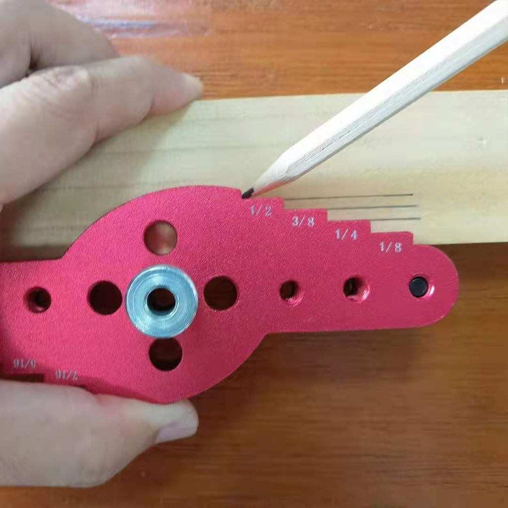 2-in-1 Center Punch Locator Dowel Jig Pocket Hole Center Scriber Line Aluminum Alloy 6-10mm Guide Woodworking Tools