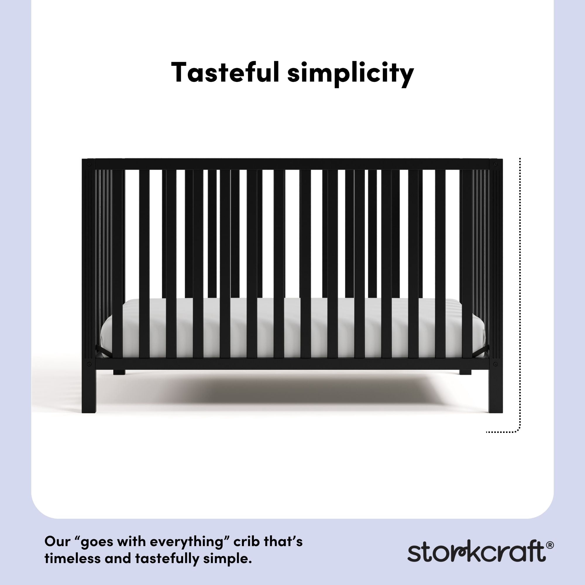 Storkcraft Morningside 5-in-1 Convertible Baby Crib, Black