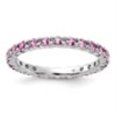 thumbnail image 3 of Auriga Fine Jewelry 925 Sterling Silver Created Pink Sapphire Stackable Ring for Women Size- 6, 3 of 6