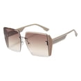 thumbnail image 3 of Gafas de sol para mujer sin montura de verano, duraderas, ultraligeras, para conducir, modernas marco marrón, 3 of 9