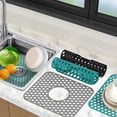 thumbnail image 4 of 12 X 12 Inch Silicone Sink Mat, Flexible Non-Slip Drainage Pad with Hollow-Out Design, Durable Stain-Resistant Kitchen Sink Protector Mat for Kitchen Sink, Countertop, Dishwashing, 4 of 6