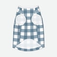 thumbnail image 6 of LNWH Blue Gingham Print Pattern Dog Clothes, Breathable Warm Cotton Pet Clothes 3X-Large, 6 of 8