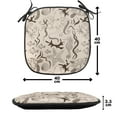 thumbnail image 4 of Beige Chair Seating Cushion Set of 6, Contemporary Illustration of Marine Animals in Retro Style Octopus Crab Seahorse Art, Seat Pads with Anti-slip Backing, 16"x16", Beige Brown, by Ambesonne, 4 of 7